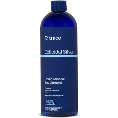 Trace Minerals Colloidal Silver immune support liquid supplement bottle front view
