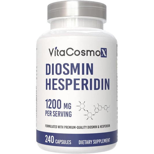 VitaCosmoX Diosmin Hesperidin 1200 mg Complex front view of supplement bottle for circulatory support