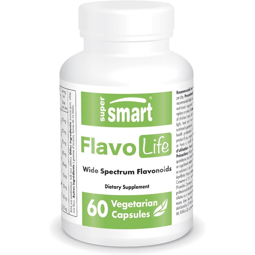 Supersmart FlavoLife Flavonoid Complex bottle front view showing capsule count