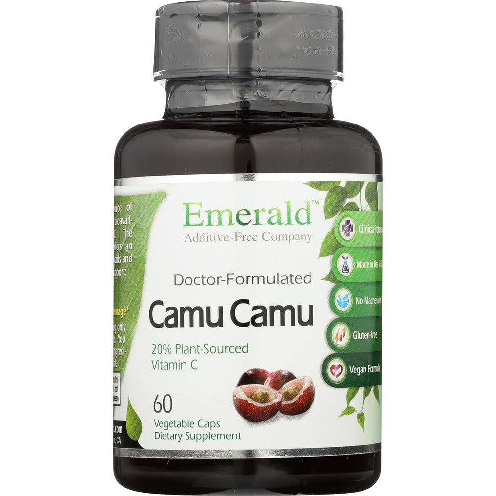 Emerald Labs Camu Camu vegetable capsules front bottle view for immune support