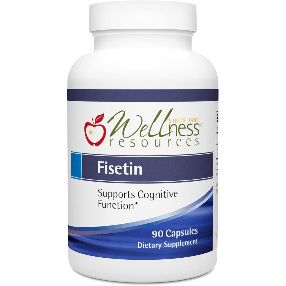 Wellness Resources Fisetin 90 capsules front view bottle for premium brain health.
