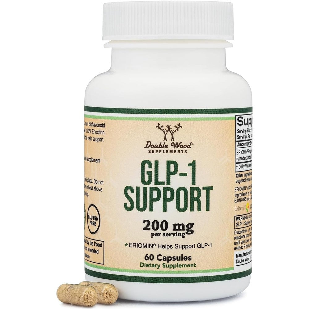 Double Wood Supplements GLP-1 Support bottle front view for metabolic wellness.