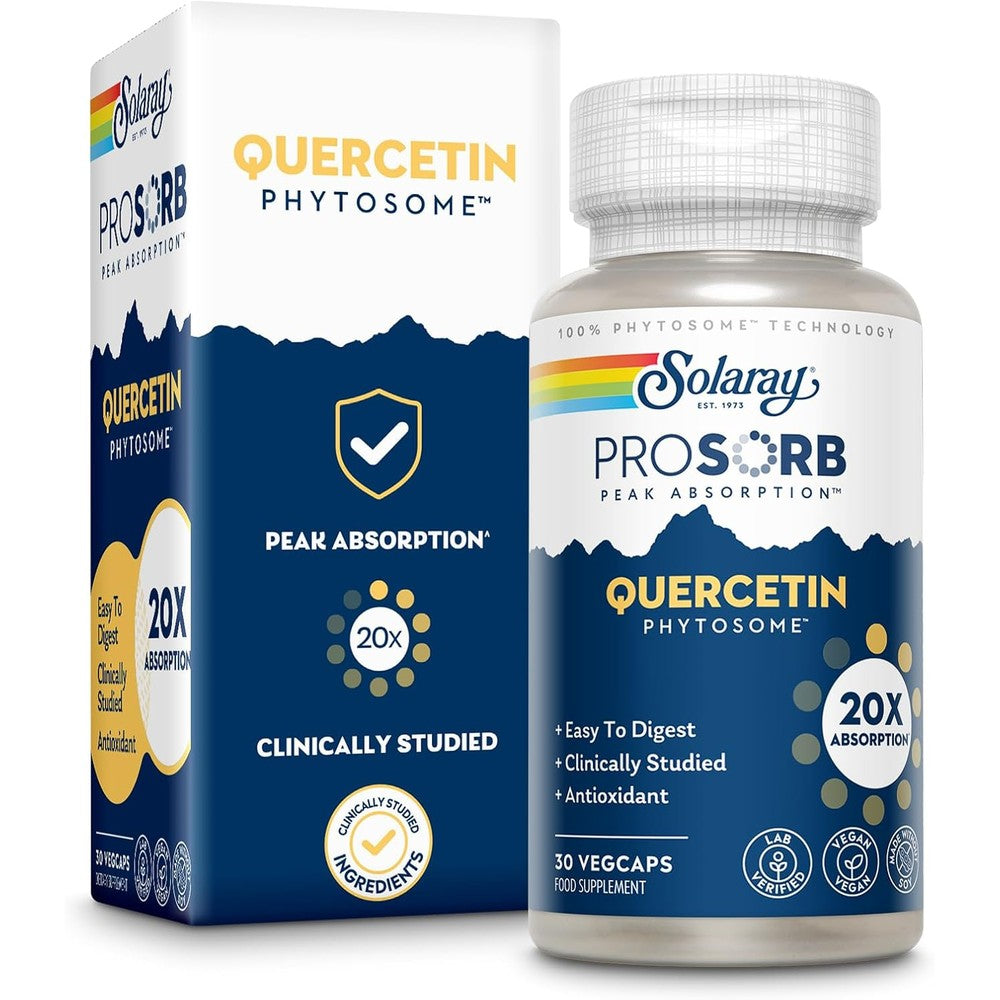 Solaray Quercetin Phytosome front view of supplement bottle for cellular health