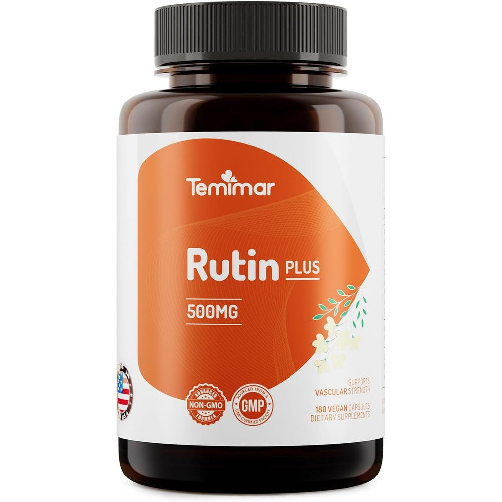 Temimar Rutin 500mg supplement bottle front view showing capsule count