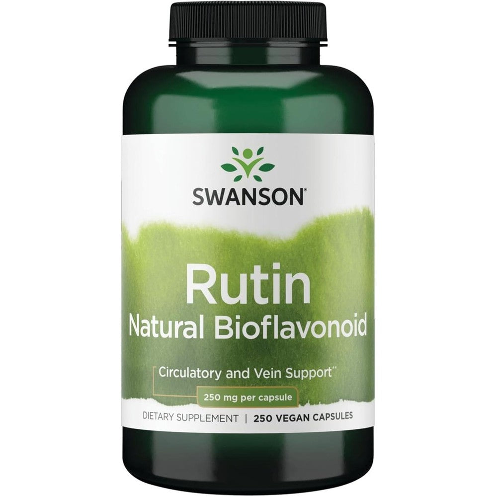 Swanson Rutin 250 Milligrams 250 Capsules front view bottle for circulatory support