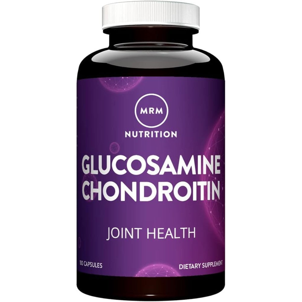 MRM Nutrition Glucosamine Chondroitin 180 capsules front bottle view for joint support.