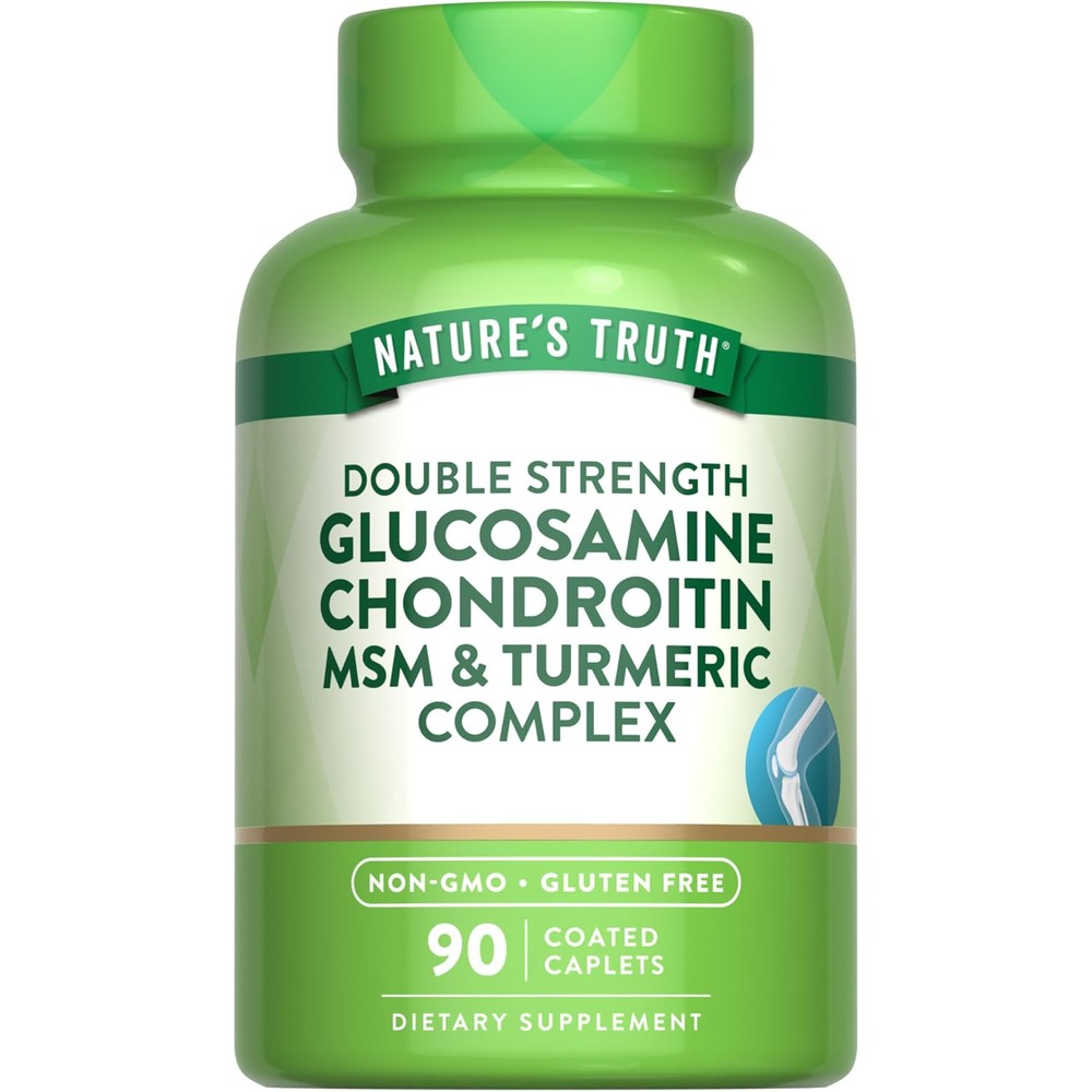 Nature's Truth Glucosamine Chondroitin MSM Complex 90 caplets front bottle view for joint health.