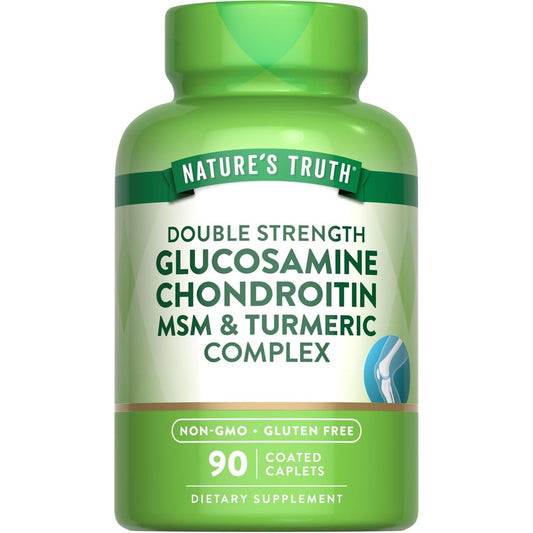 Nature's Truth Glucosamine Chondroitin MSM Complex 90 caplets front bottle view for joint health.