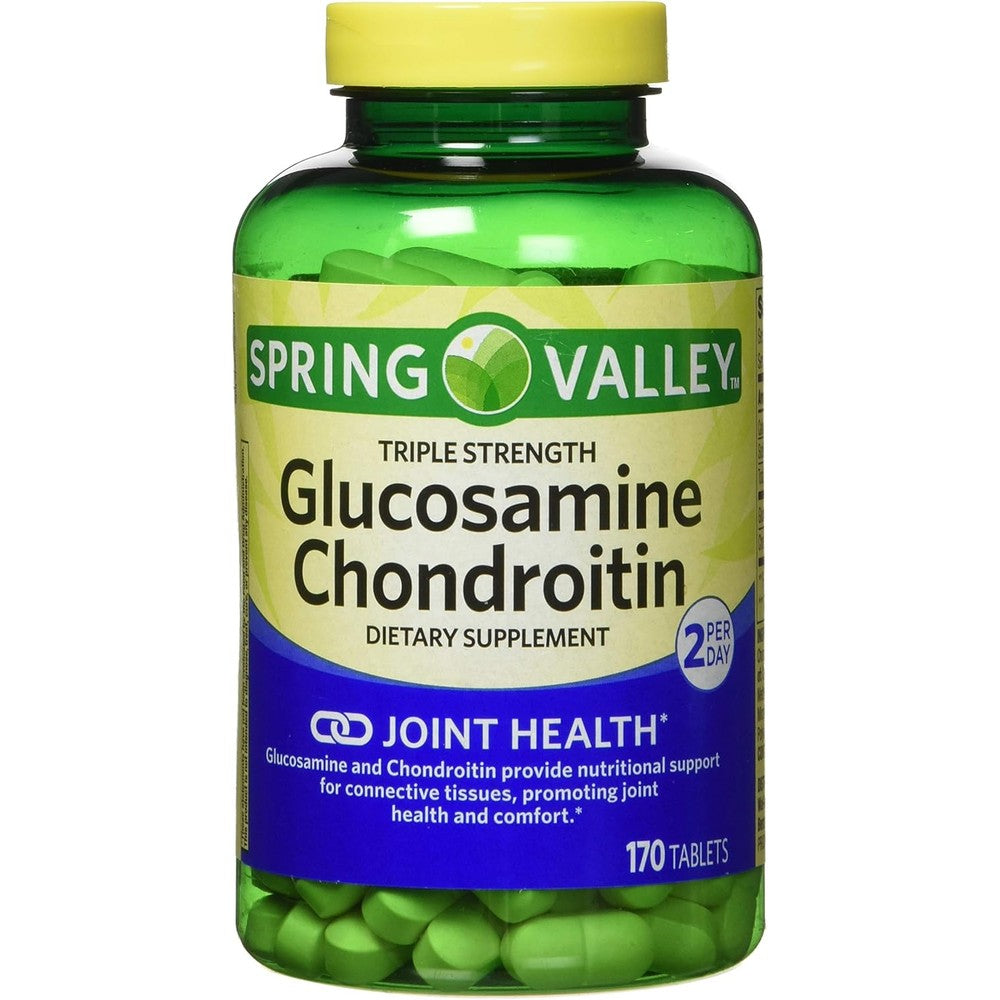 Spring Valley Glucosamine Chondroitin Triple Strength 340 Tablets Twin Pack front view joint supplement