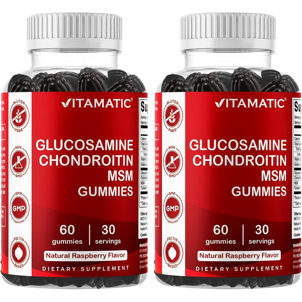 Vitamatic Glucosamine Chondroitin Gummies bottle front view for joint health