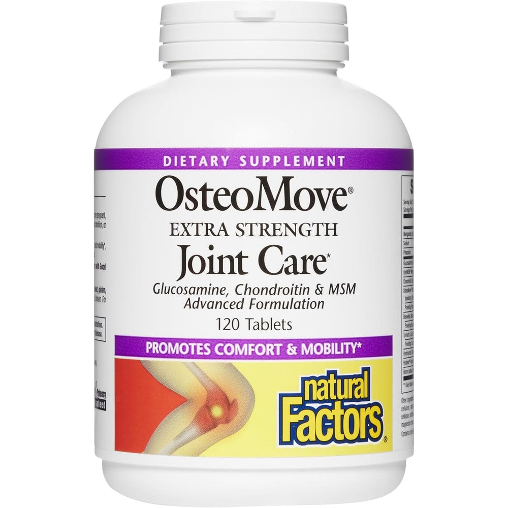 Natural Factors OsteoMove Joint Care Extra Strength Support For Joint And Bone Health Non-GMO 120 Tablets