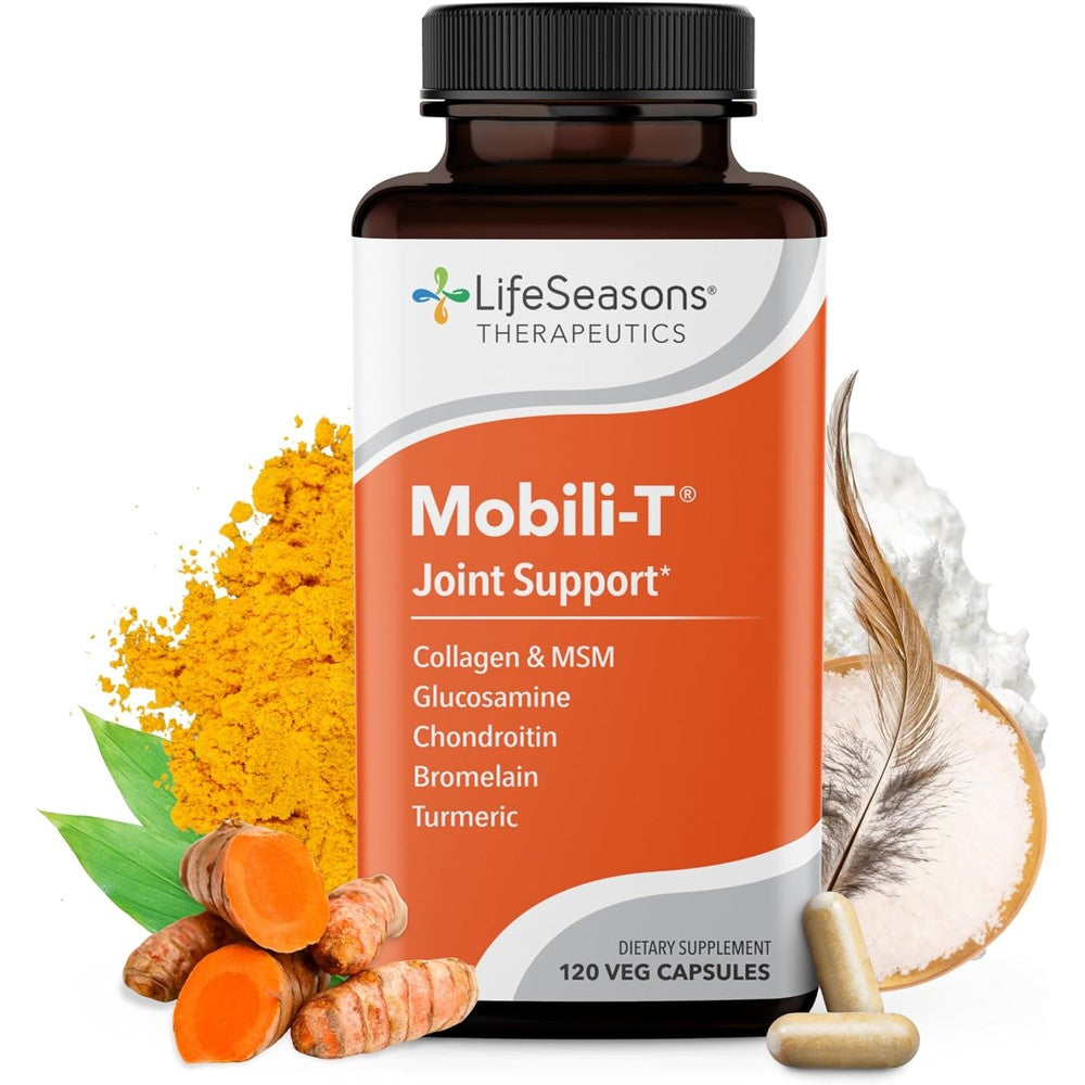 LifeSeasons Mobili-T Joint Support Supplement For Mobility And Cartilage Health With MSM Glucosamine Chondroitin Collagen And Turmeric 120 Capsules
