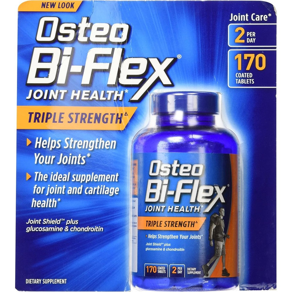 Osteo Bi-Flex Triple Strength 170 Caplets front bottle view for joint health.