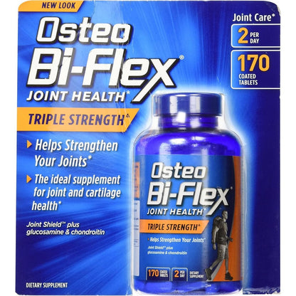 Osteo Bi-Flex Triple Strength 170 Caplets front bottle view for joint health.