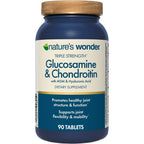 Nature's Wonder triple strength glucosamine chondroitin bottle front view joint support supplement