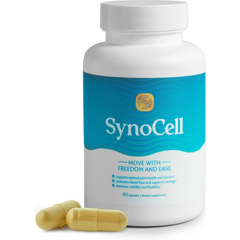 Synocell Glucosamine Chondroitin Complex Back Neck And Joint Support Supplement With Boswellia Quercetin And MSM - 60 Capsules