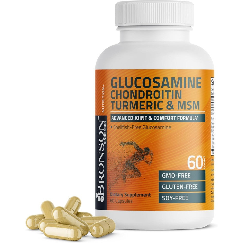 Bronson Glucosamine Chondroitin bottle with 60 advanced joint capsules