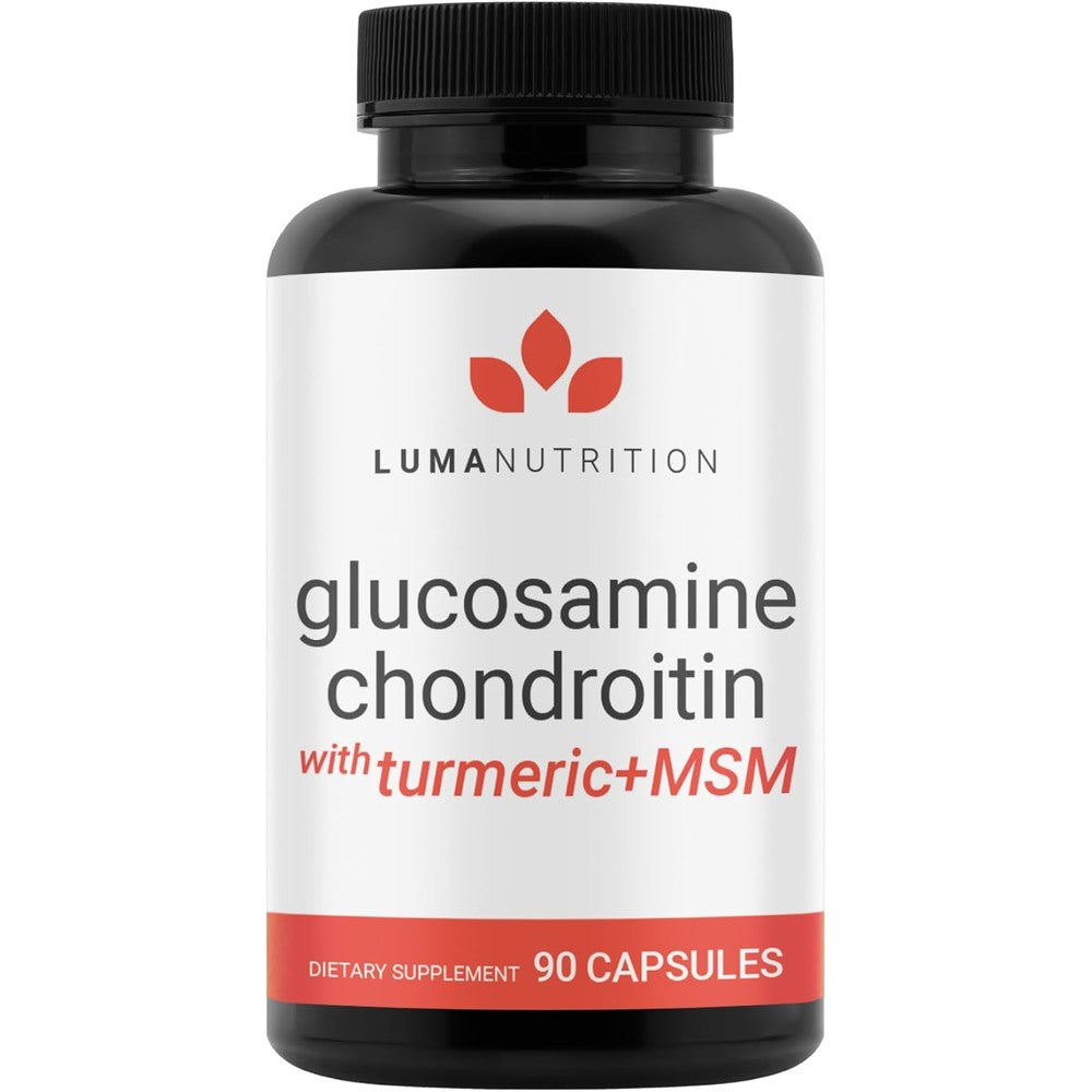 Luma Nutrition Glucosamine Chondroitin MSM With Turmeric And Boswellia Premium Joint Support Supplement For Men And Women 90 Capsules