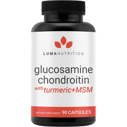 Luma Nutrition Glucosamine Chondroitin MSM With Turmeric And Boswellia Premium Joint Support Supplement For Men And Women 90 Capsules