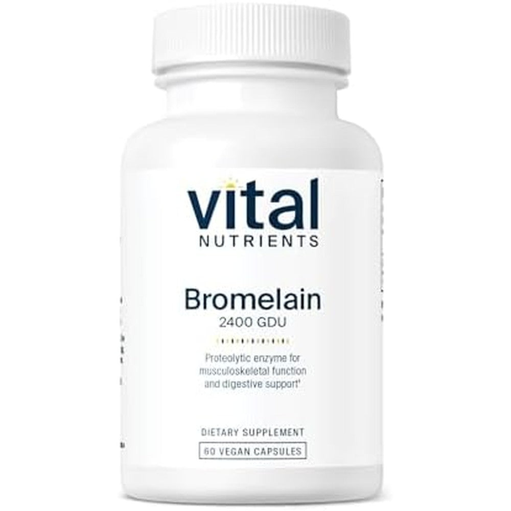Vital Nutrients Bromelain 2400 GDU 60 capsules front view