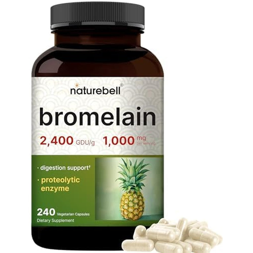 NatureBell Bromelain 1000mg digestive enzyme supplement front view