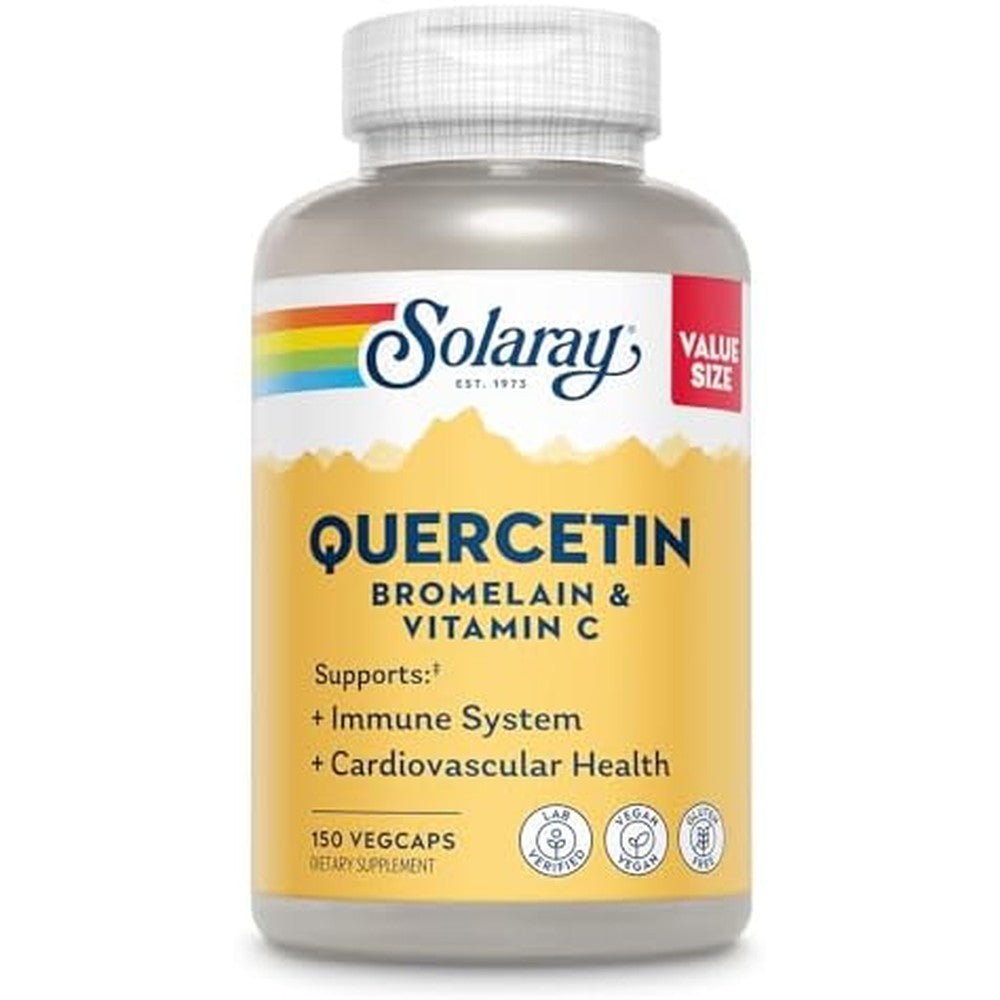 Solaray Quercetin Bromelain Vitamin C 150 Capsules front label