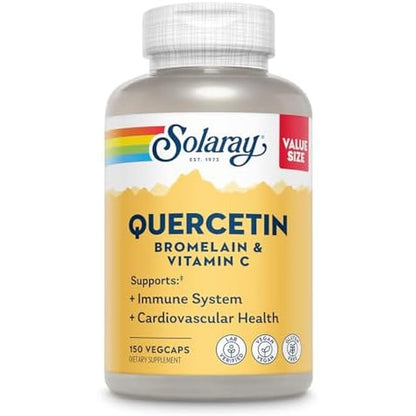 Solaray Quercetin Bromelain Vitamin C 150 Capsules front label