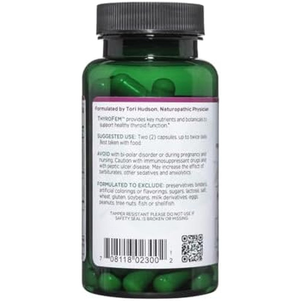 Vitanica ThyroFem Thyroid Gland Support 60 Capsules front bottle view