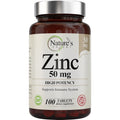 Nature's Potent Zinc 50 mg front view bottle showing high potency supplement packaging