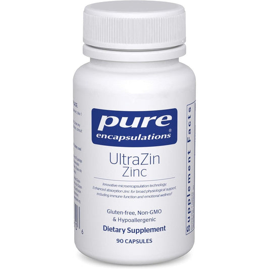 Pure Encapsulations UltraZin Zinc 90 capsules front view high absorption immune supplement