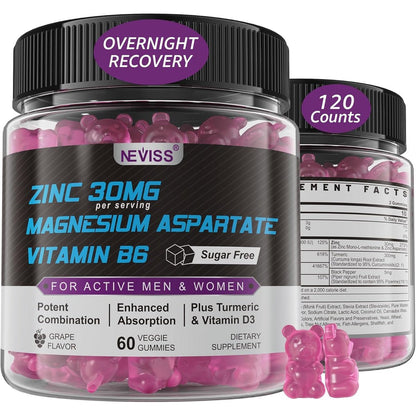 NEVISS Zinc and Magnesium Supplement gummies for post-workout muscle recovery