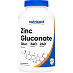 Nutricost Zinc Gluconate 50mg capsules for immune function and wellness support