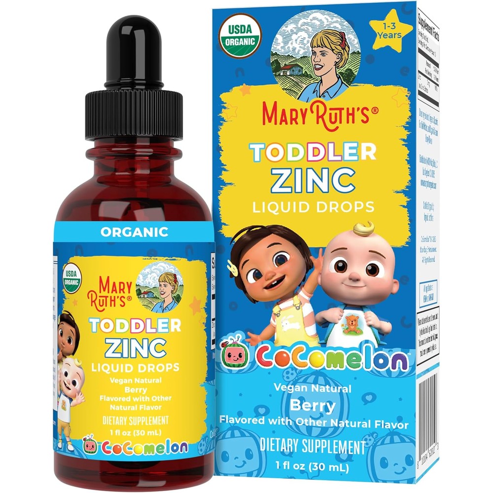 MaryRuth Organics Cocomelon Toddler Liquid Zinc vitamin a and c supplements in berry flavour
