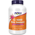 NOW Foods Vitamin C 1000 Zinc Immune 180 Vegetarian Capsules Front Bottle View