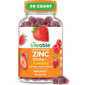Lifeable High Potency Zinc Gummies 90 count bottle front view featuring premium immune support chewables