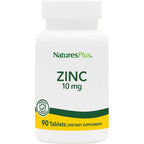 NaturesPlus zinc 10 mg supplement bottle front view