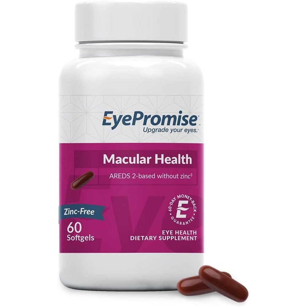EyePromise Macular Health Zinc Free 60 Softgels front view for vision support