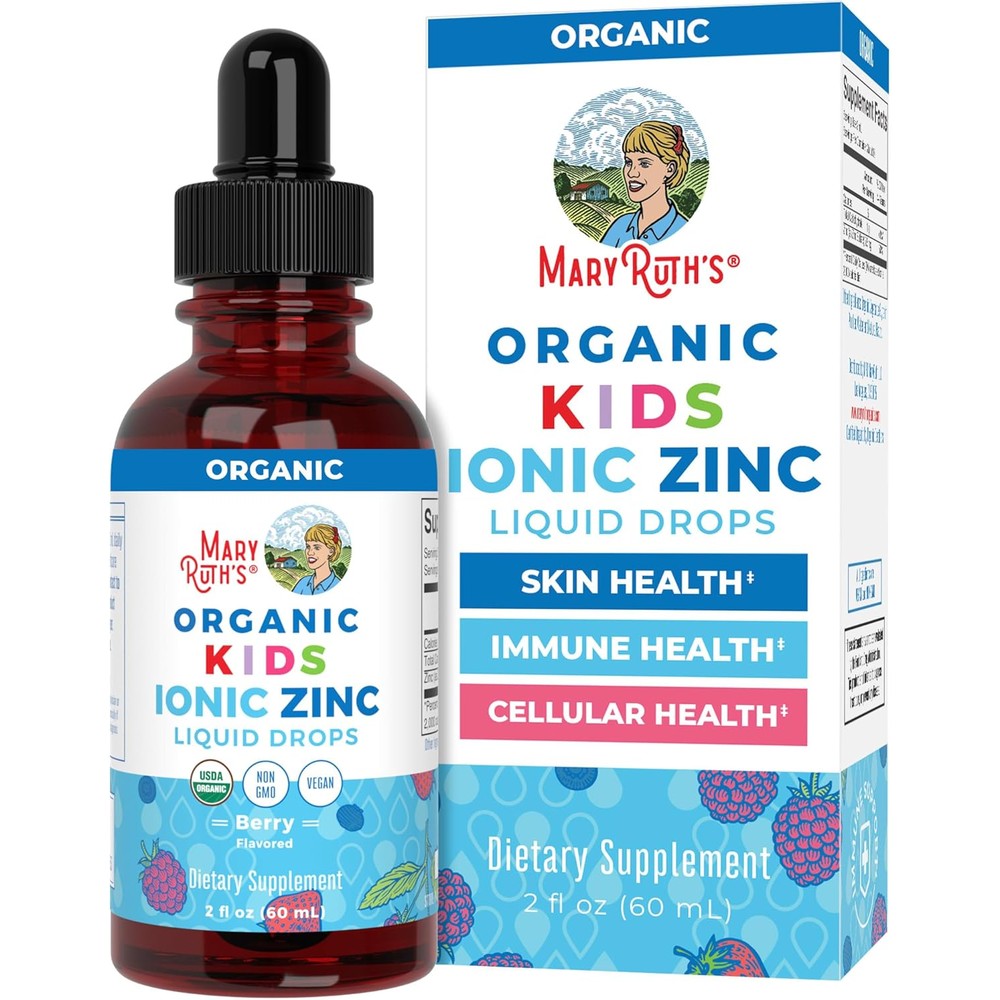 MaryRuth Organics liquid zinc supplement bottle for children's immune support