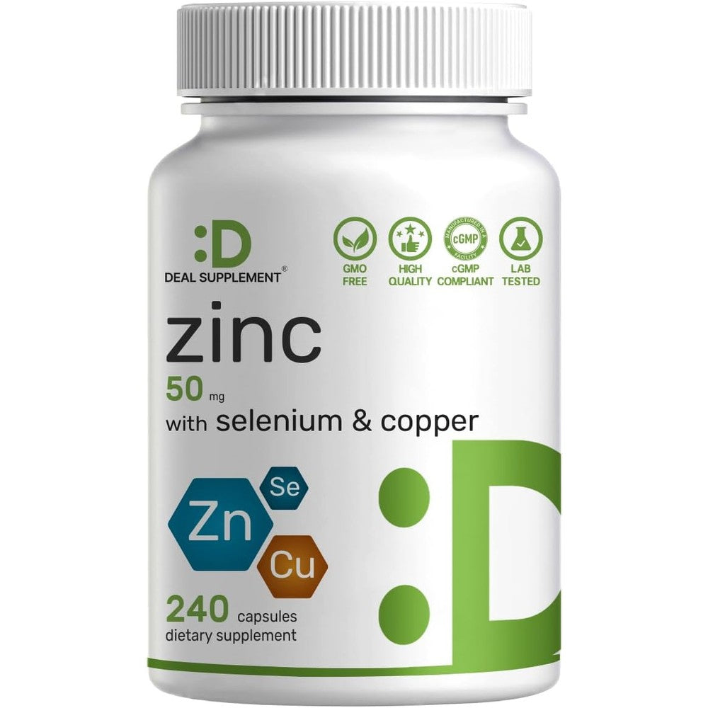 Deal Supplement Zinc Picolinate front view bottle for immune support