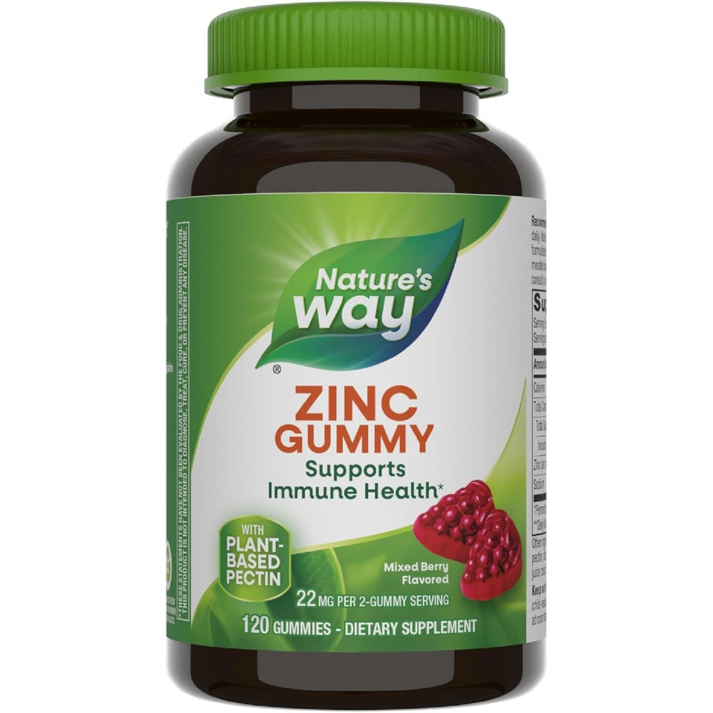 Nature's Way Zinc Gummies 120 count bottle for adult and kids immune support