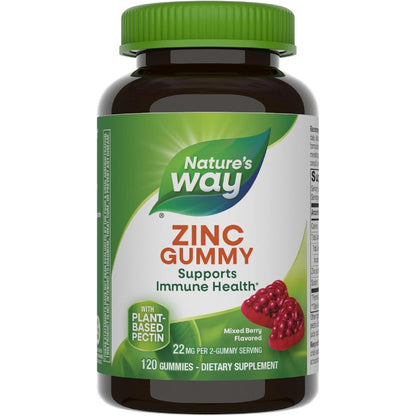 Nature's Way Zinc Gummies 120 count bottle for adult and kids immune support
