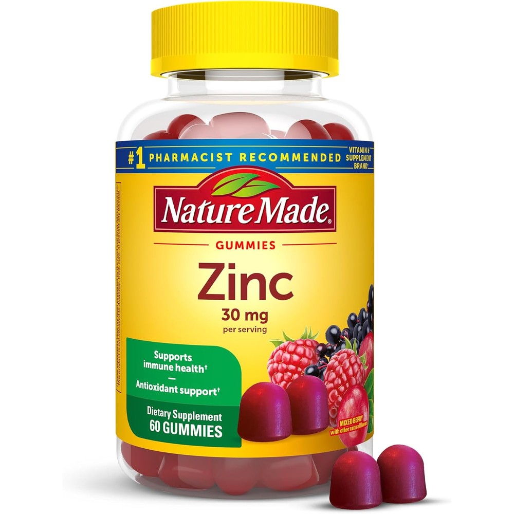 Nature Made Zinc 30 mg immune health dietary supplement 60 gummies