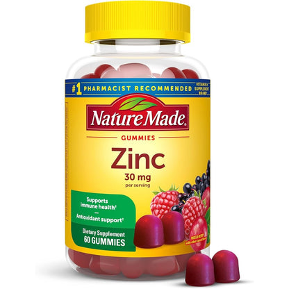Nature Made Zinc 30 mg immune health dietary supplement 60 gummies