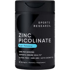Sports Research Zinc Picolinate 50mg bottle front view premium immune supplement