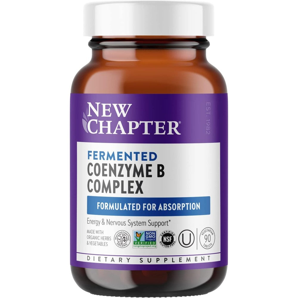 New Chapter Fermented Coenzyme Vitamin B Complex 90 tablets front bottle view
