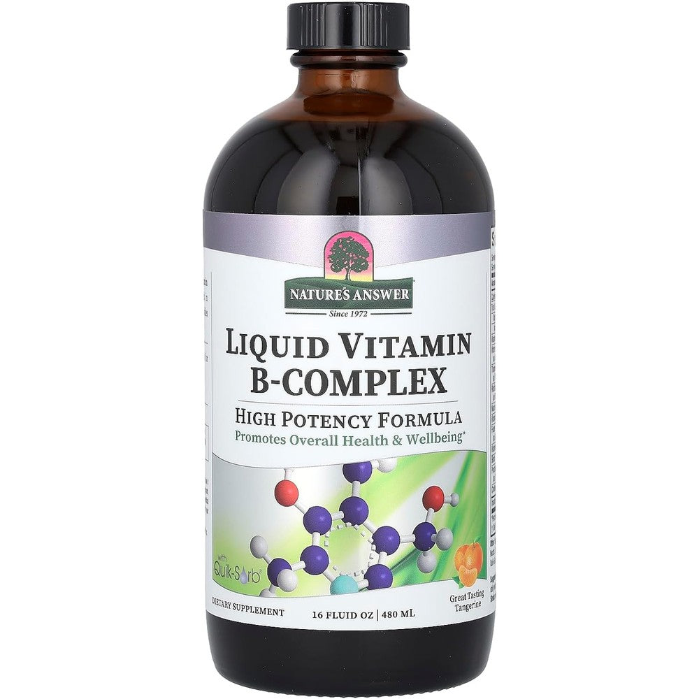 Nature's Answer Liquid Vitamin B-Complex 16 fluid ounce bottle front view premium imported wellness supplement