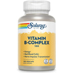 Solaray Vitamin B Complex 100mg front view bottle containing 100 vegetarian capsules
