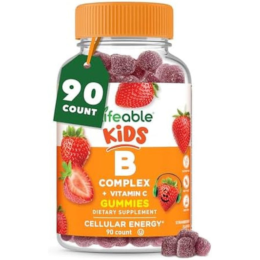Lifeable Vitamin B Complex Kids 90 Gummies front bottle view for children energy support.