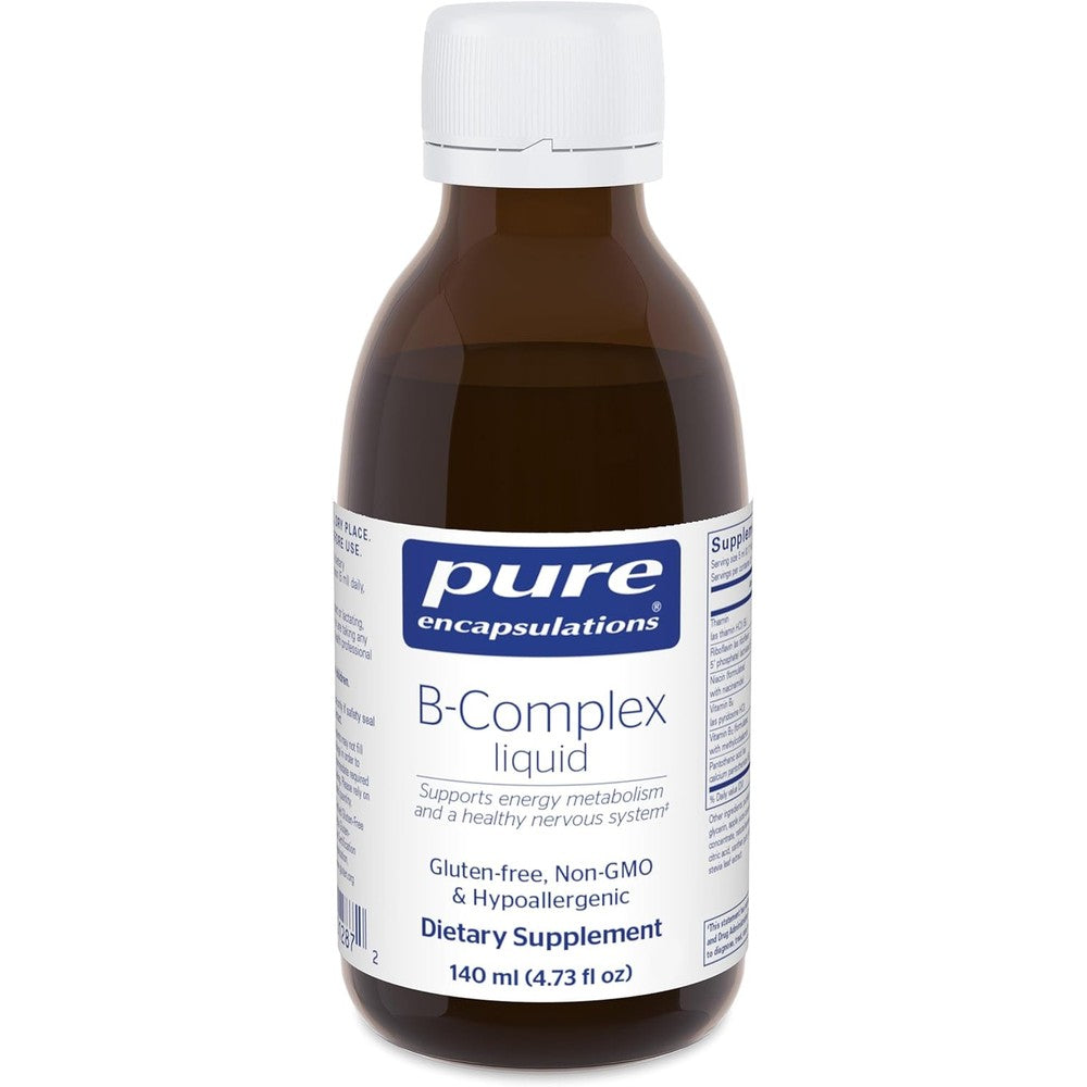 Pure Encapsulations B Complex Liquid 140 mL front view of bottle for energy metabolism