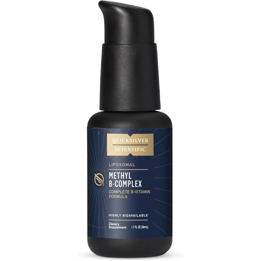 Quicksilver Scientific Methyl B Complex front view bottle showcasing premium liposomal liquid formula.